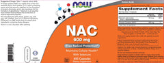 NOW Foods etiqueta con ingredientes y dosis para información transparente