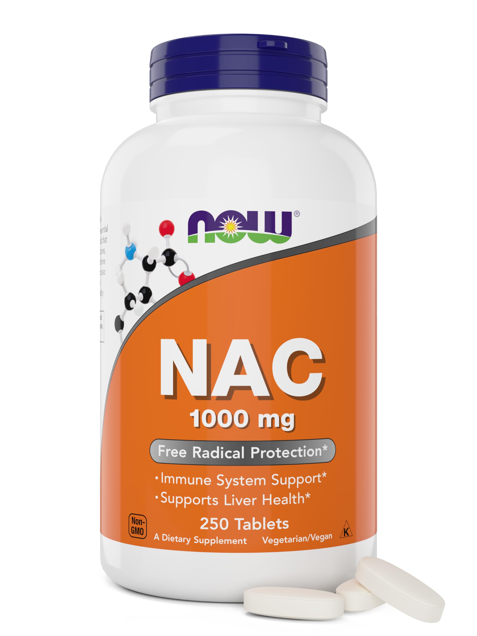 NOW Foods botella frontal del producto NAC 1000 mg mostrando diseño y cantidad