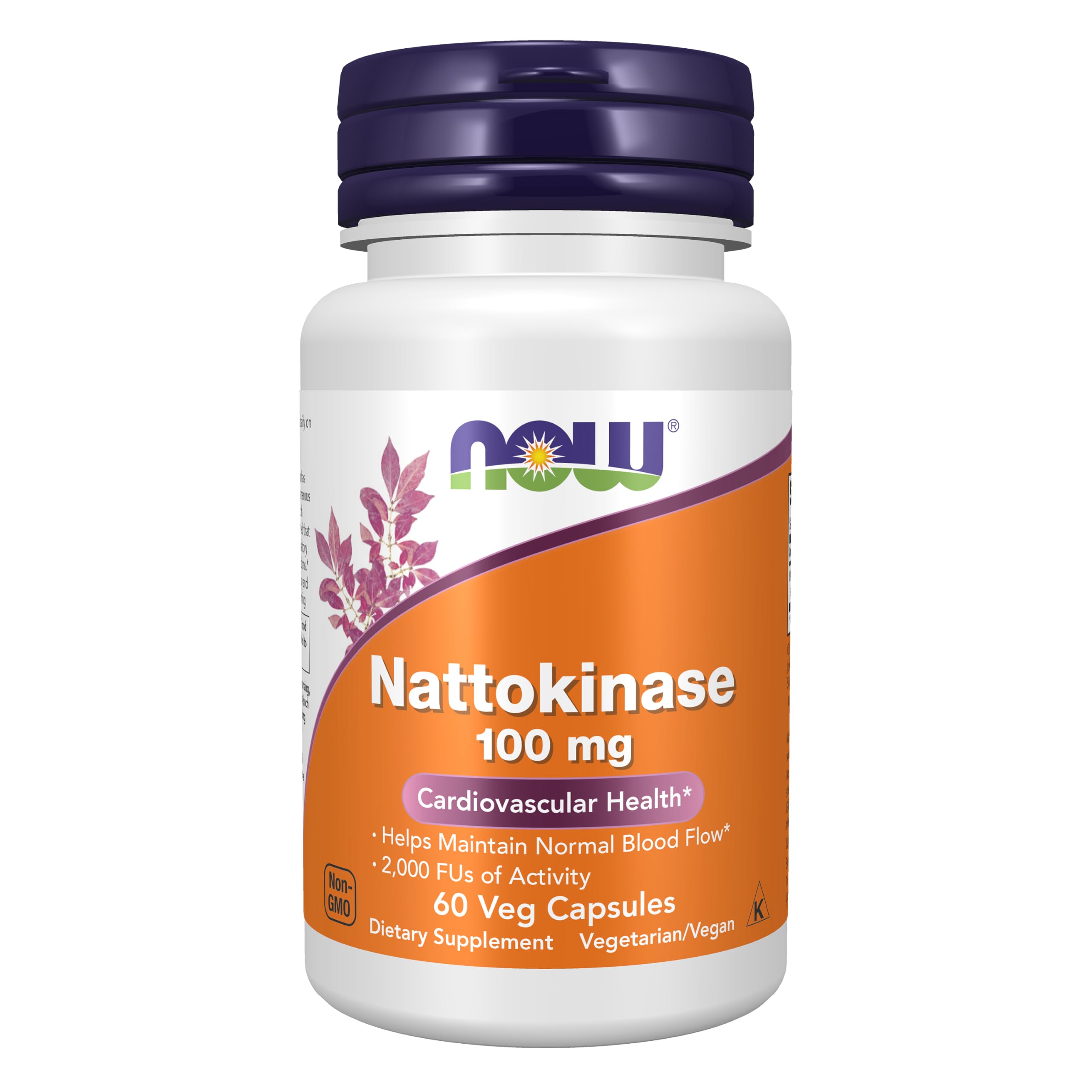 NOW Nattokinase frasco al frente, marca visible y presentación clara