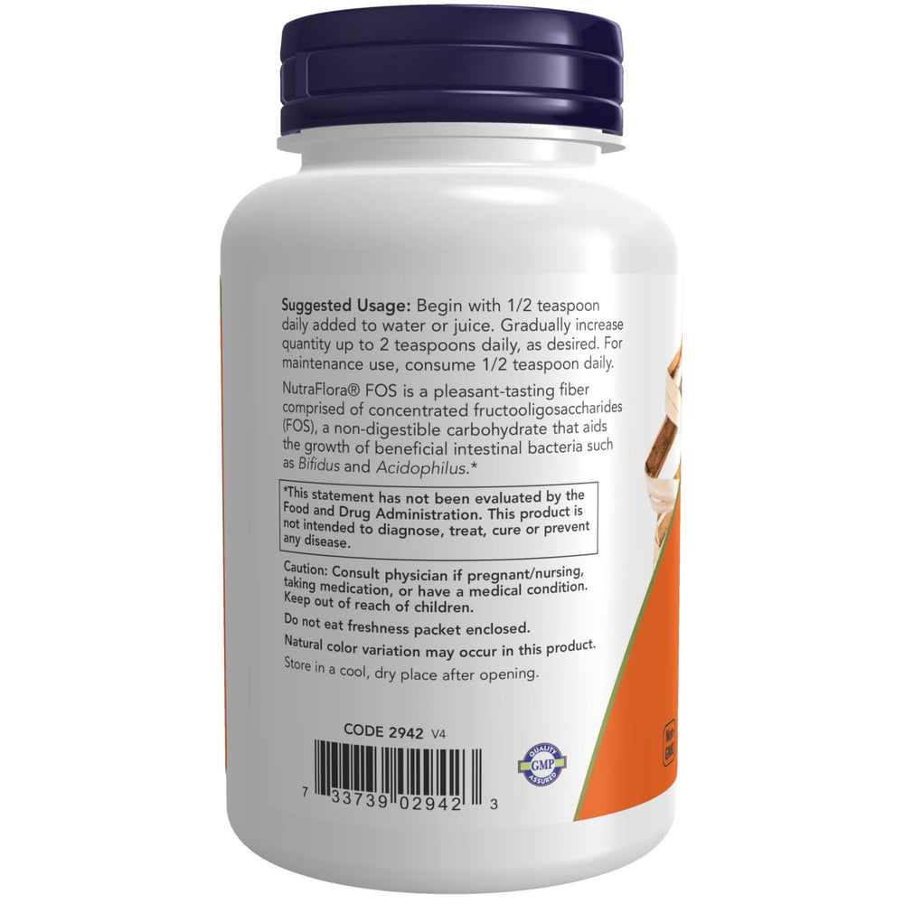 Cuchara con dosis de NutraFlora FOS destacando facilidad de medida