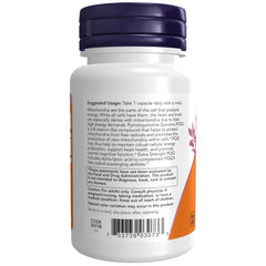 NOW Foods etiqueta cercana mostrando dosis y calidad GMP