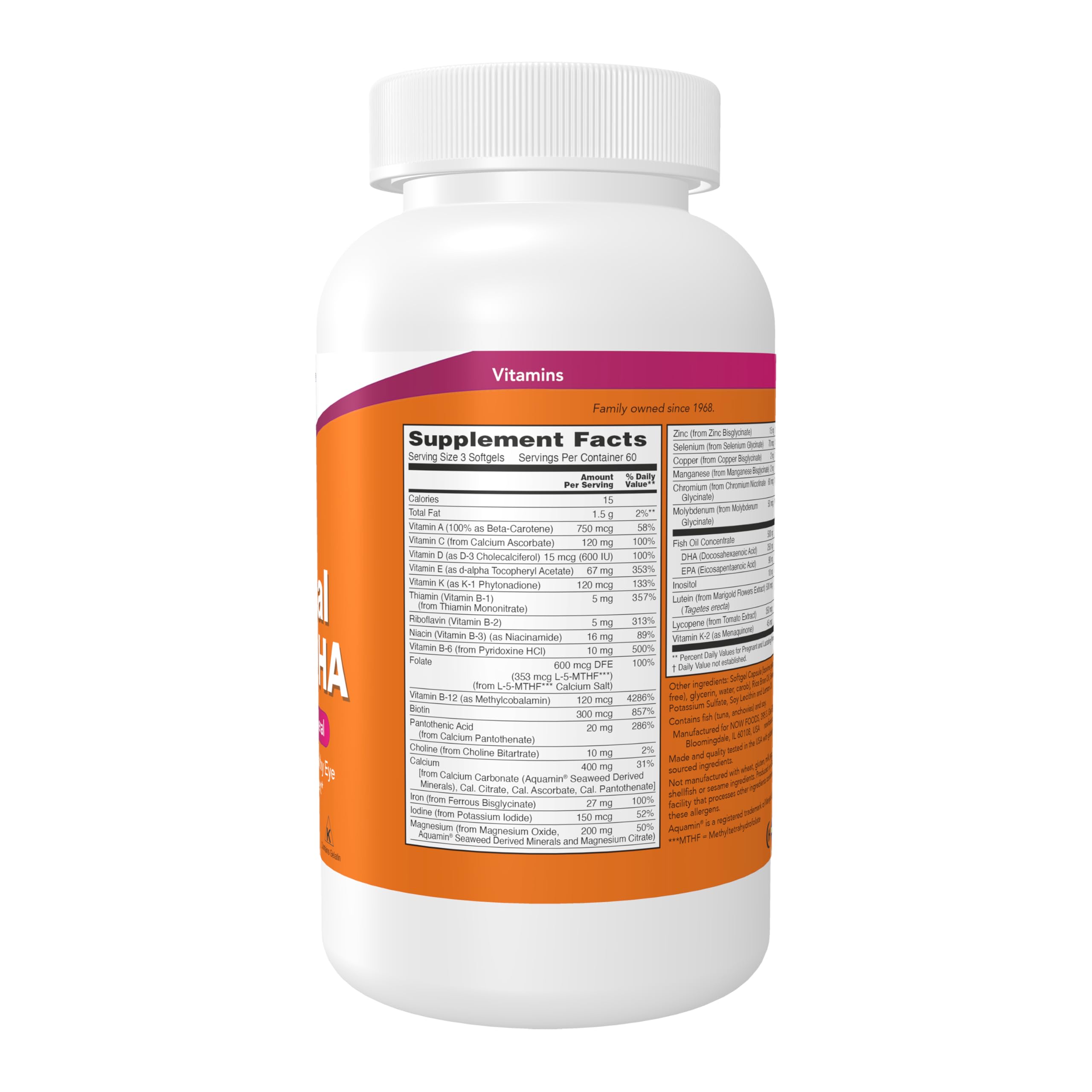 NOW Foods primer plano de softgel, textura y color que facilitan la ingesta