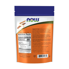 NOW Foods textura en detalle del polvo de psyllium que muestra su capacidad gelatinosa al hidratarse