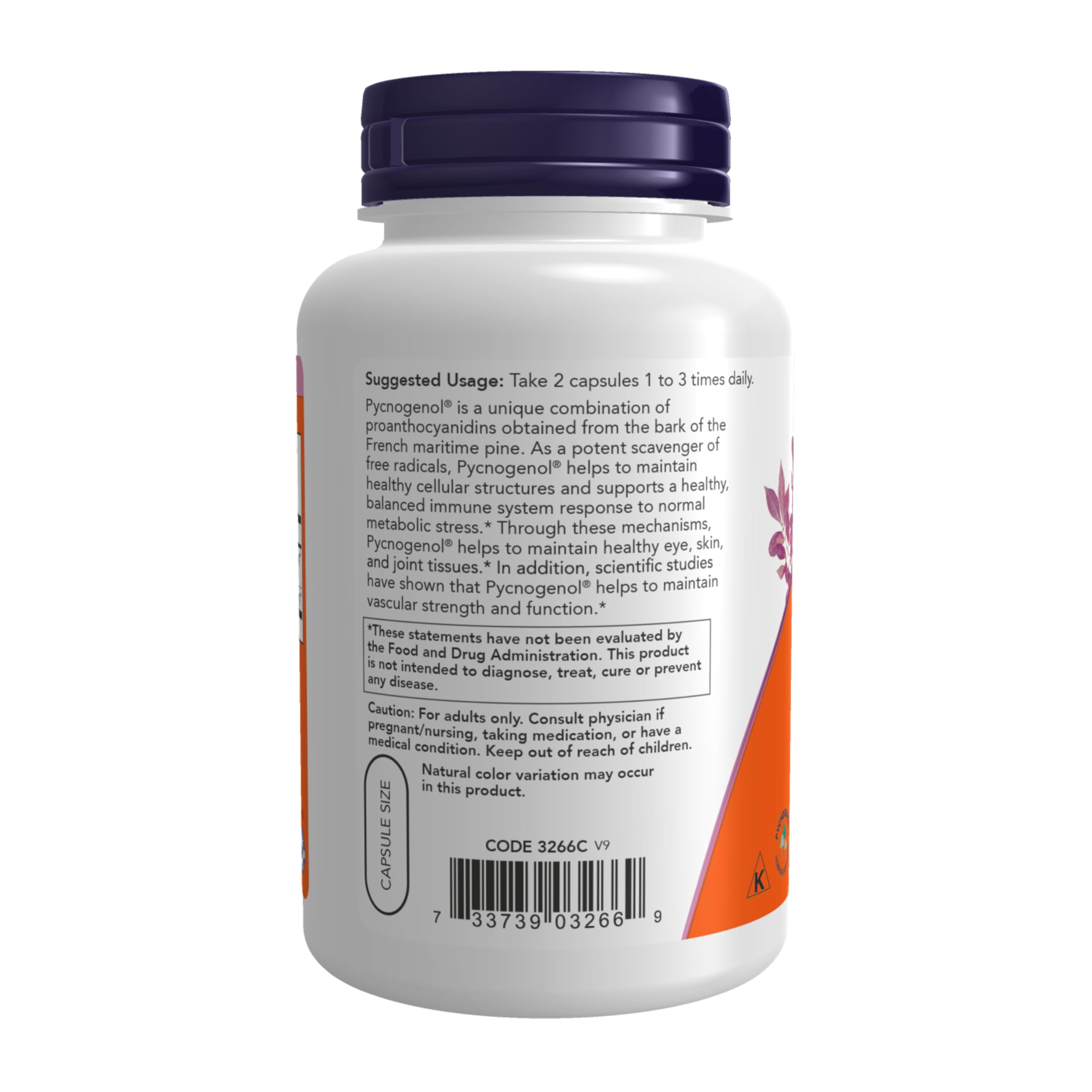 NOW Foods etiqueta con información nutricional y certificaciones visibles