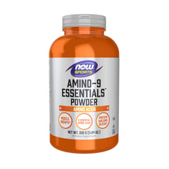 NOW Sports envase frontal mostrando Amino-9 para recuperación rápida
