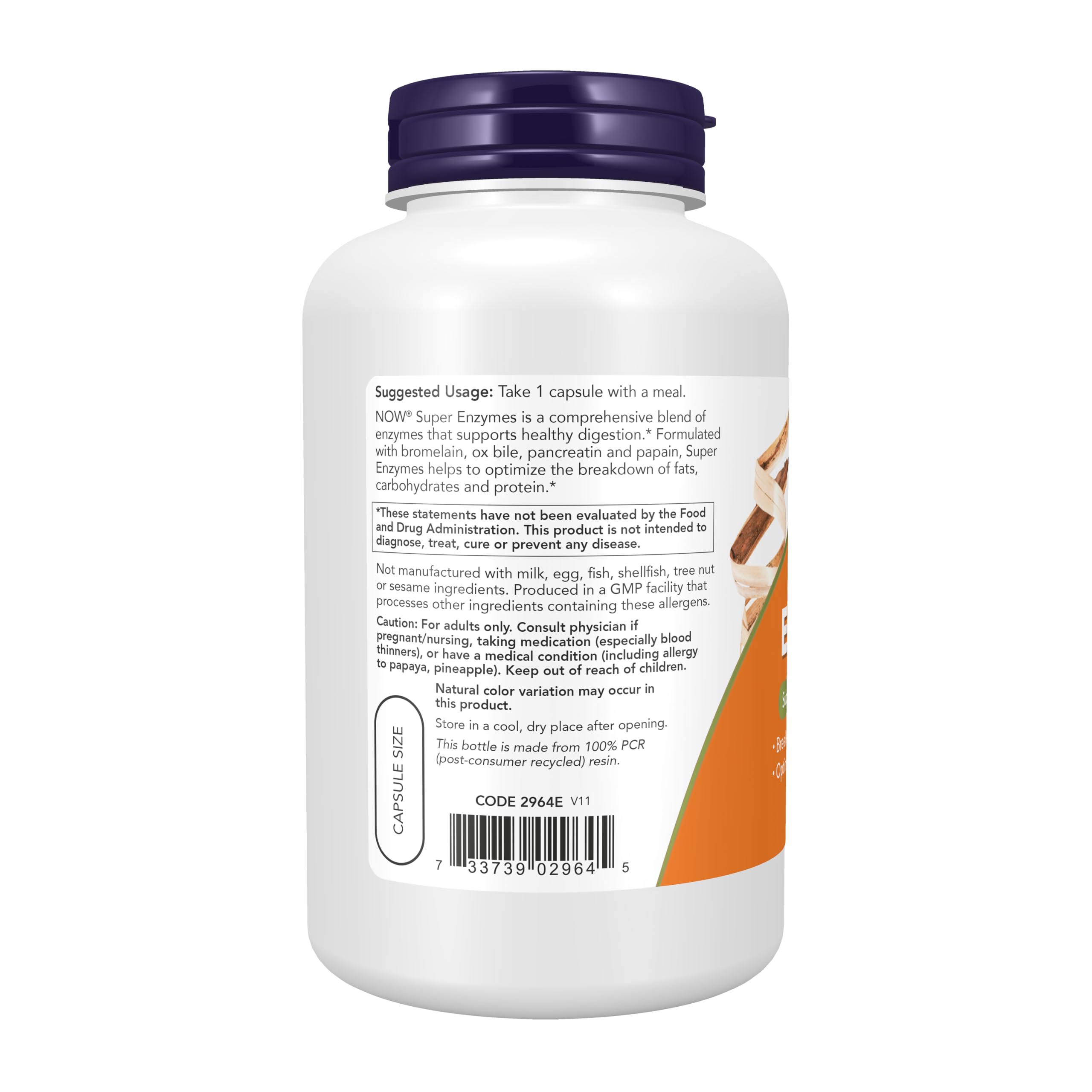 NOW Foods etiqueta con lista de ingredientes y beneficios claros
