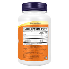 NOW Super Omega 3-6-9 cápsula blanda en primer plano para textura