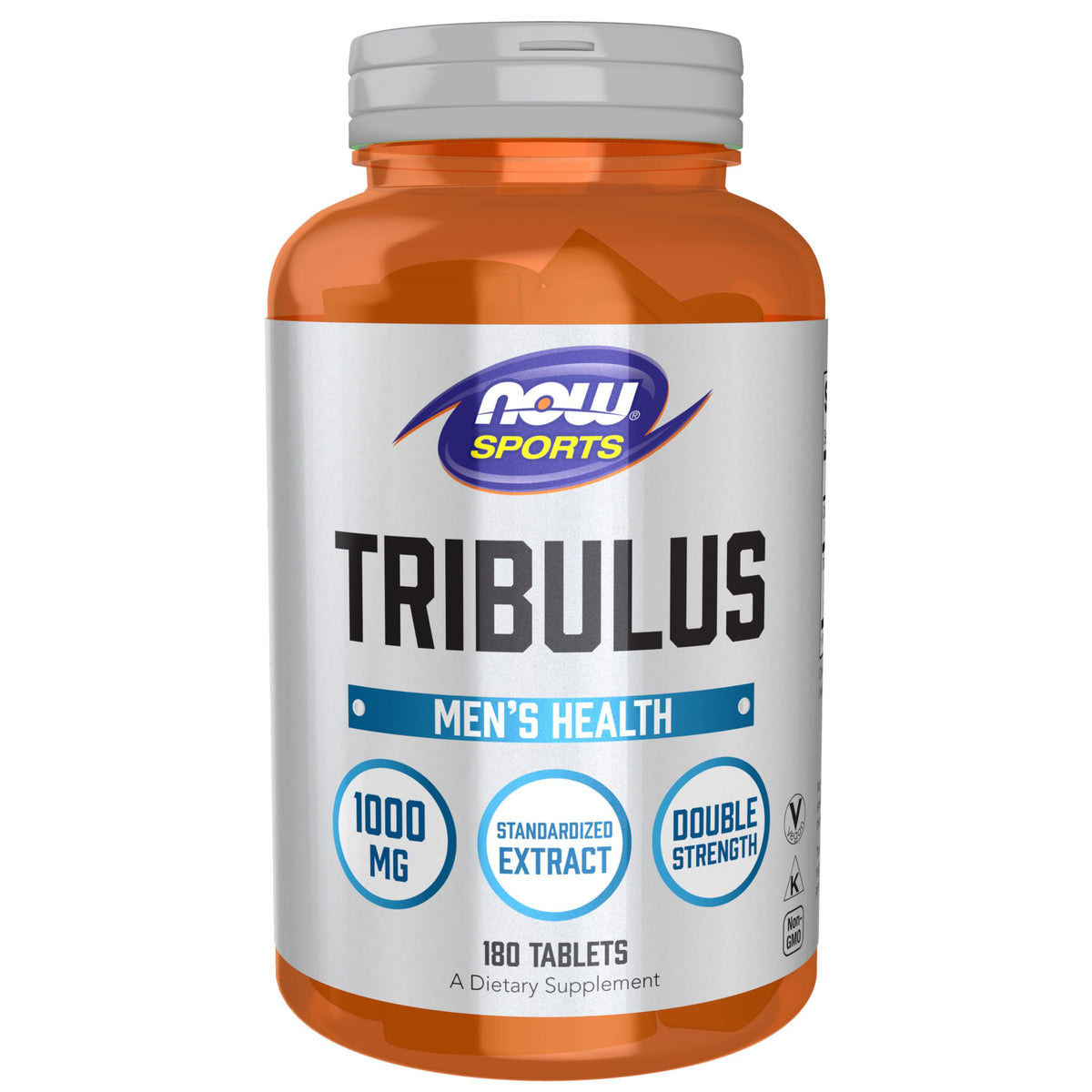 NOW Foods frasco frontal mostrando etiqueta y cantidad 180 tabletas, confianza de marca