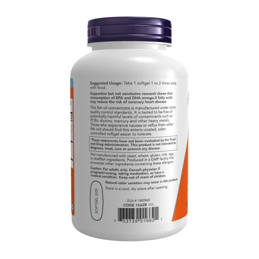 NOW Foods etiqueta nutricional con detalles de EPA y DHA para decisión informada
