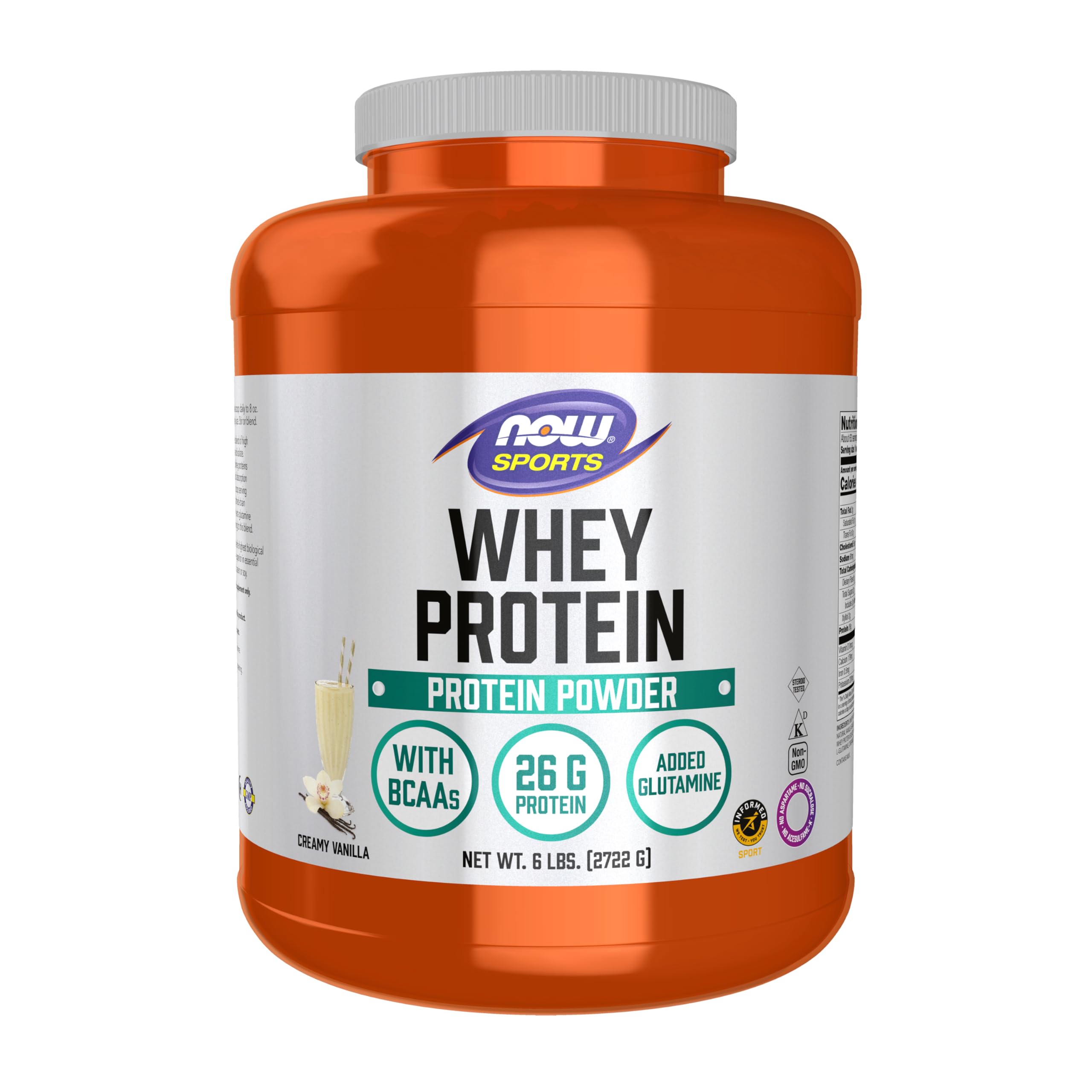 NOW Sports envase frontal 6 lb mostrando etiqueta y beneficio proteico