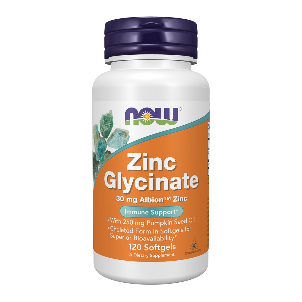 NOW Foods bote frontal mostrando 120 softgels y beneficios de biodisponibilidad