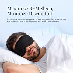 NOX SLEEP máscara en uso durante viaje, comodidad y oscuridad