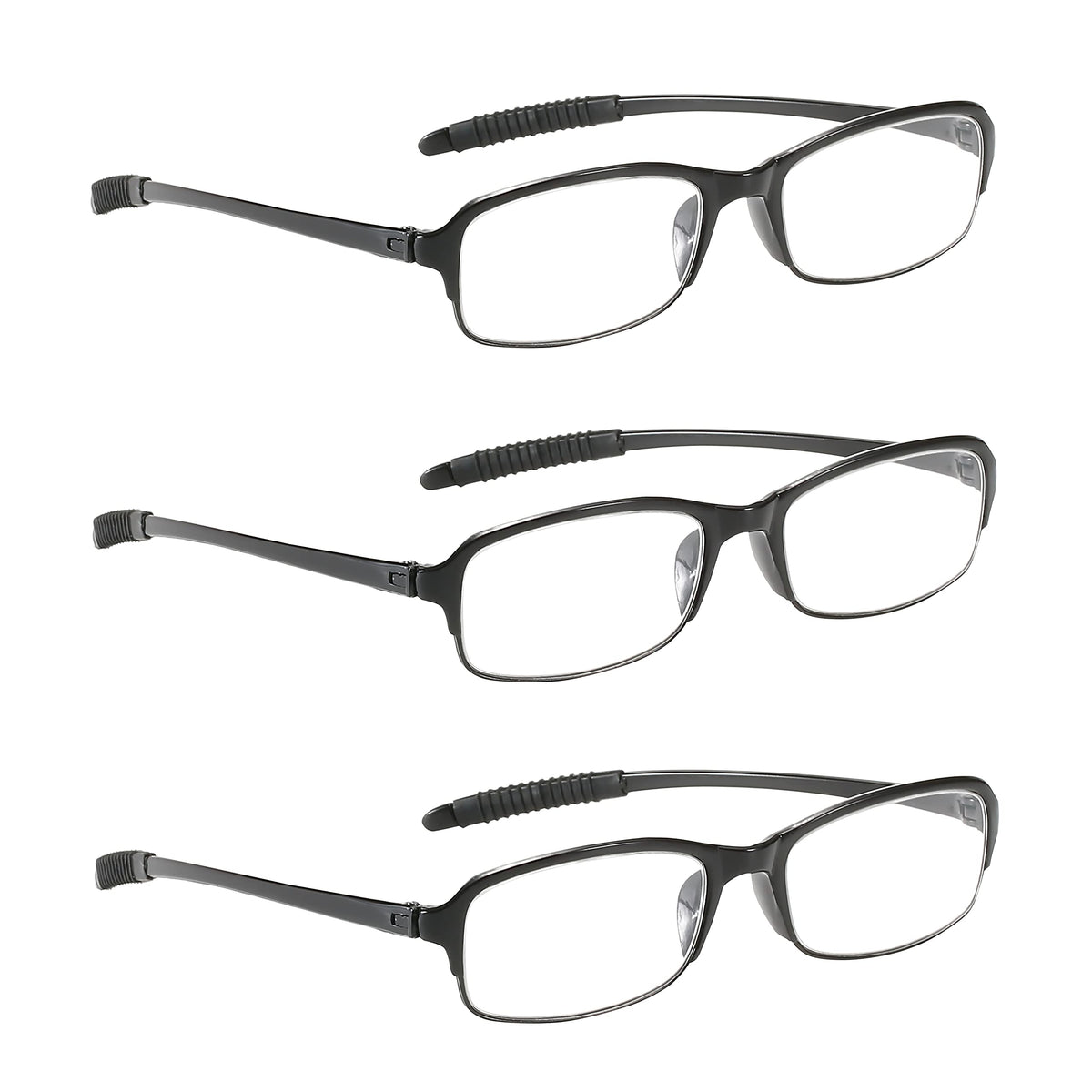 NRDIK vista frontal del set de 3 gafas, diseño negro y práctico