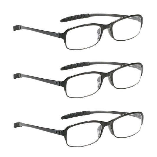 NRDIK vista frontal del set de 3 gafas, diseño negro y práctico