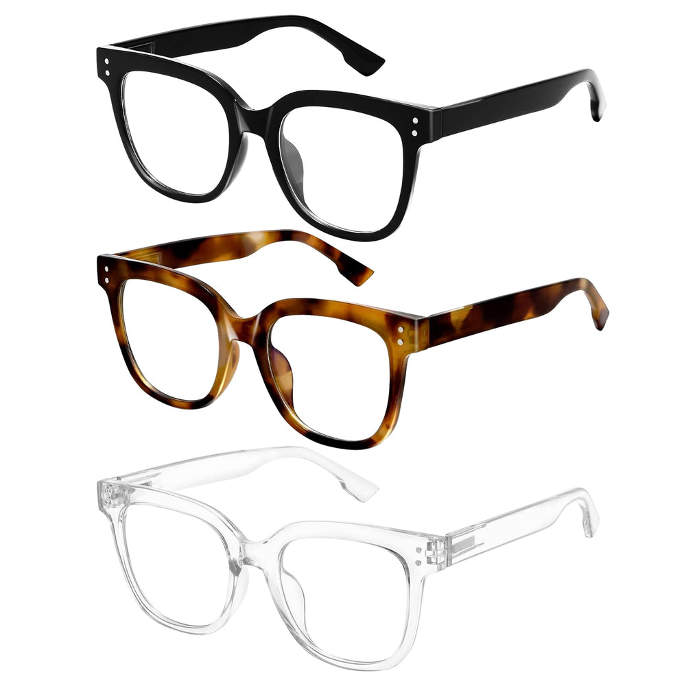 Nuanho gafas frontal pack de tres muestra estilos y protección visible