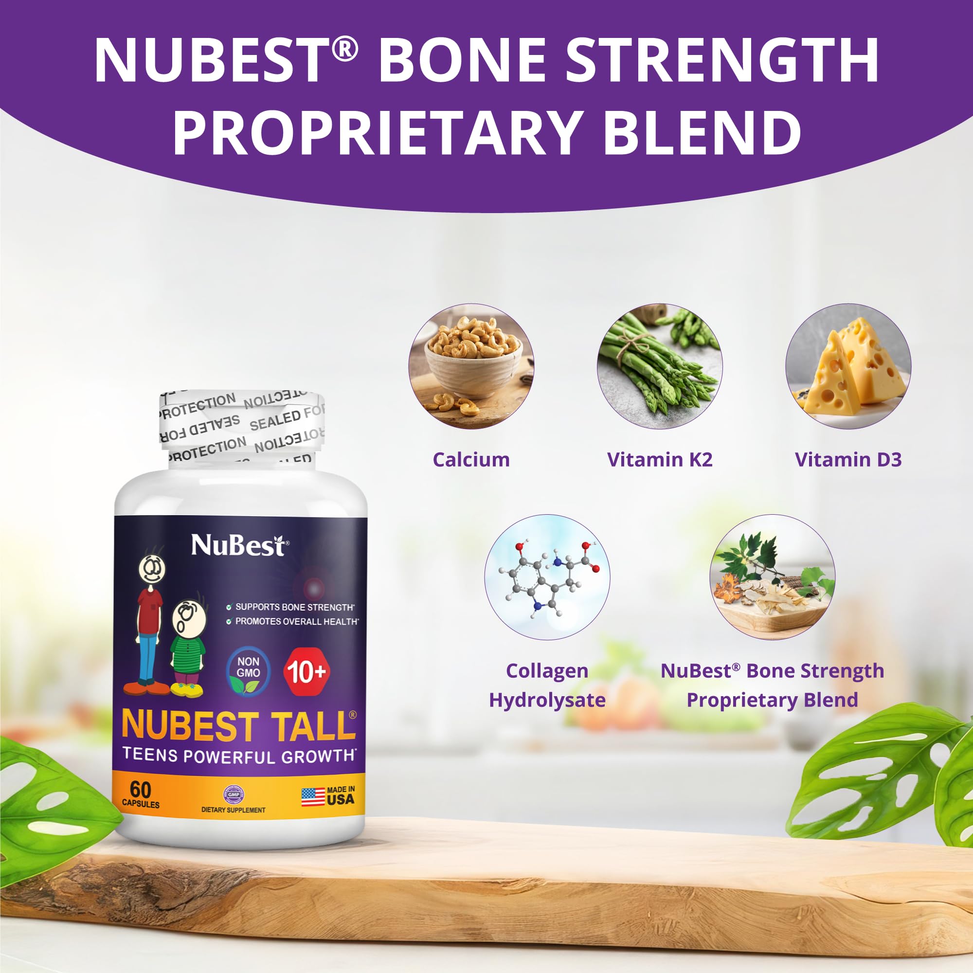 NuBest Tall 10+ etiqueta lateral con listado de ingredientes visible