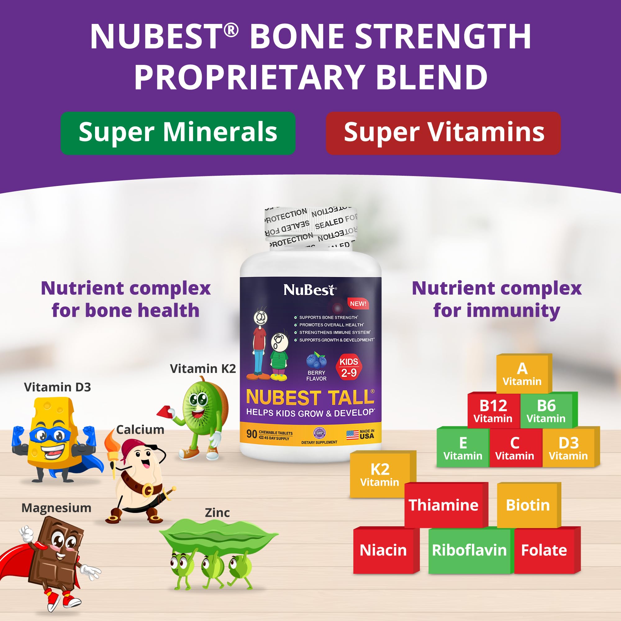 NuBest textura de tableta masticable detalle y atractivo para niños