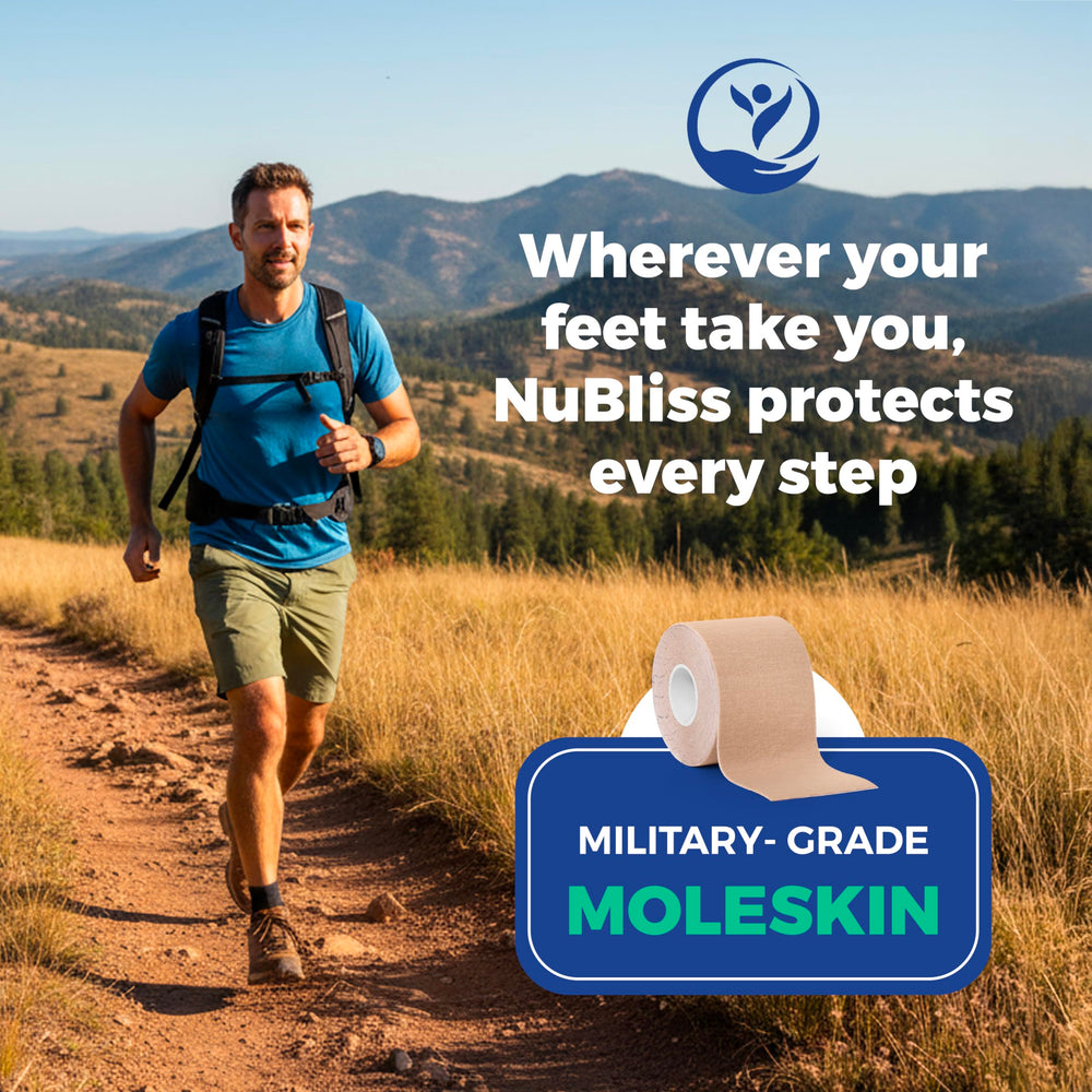 NuBliss primer plano del adhesivo que se fija seguro a la piel