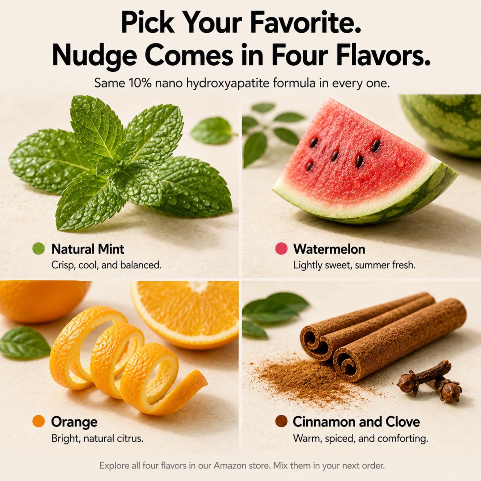 Nudge persona cepillando, sensación refrescante y cómoda