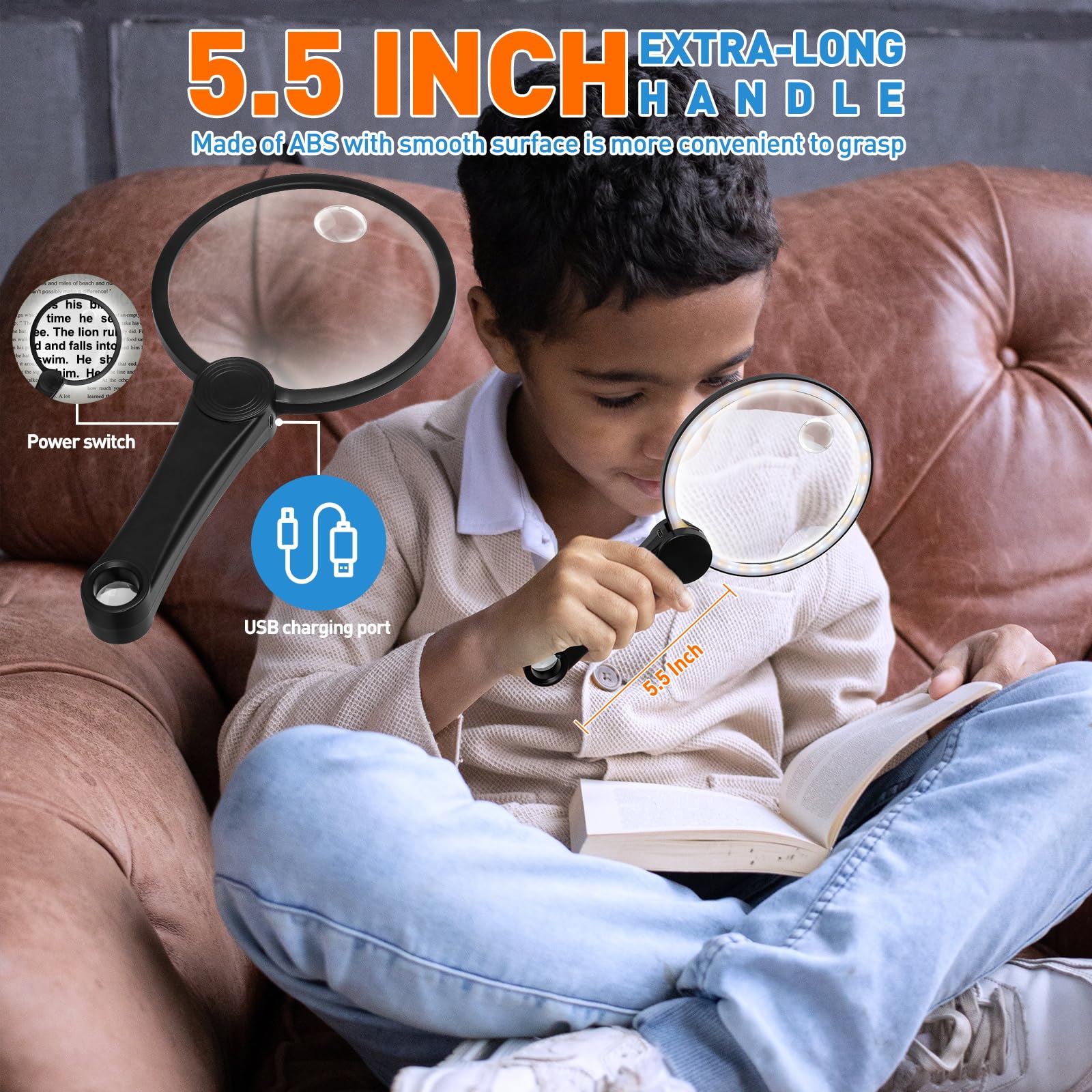 NUEYiO mango ergonómico de 5.5" que proporciona agarre cómodo y seguro