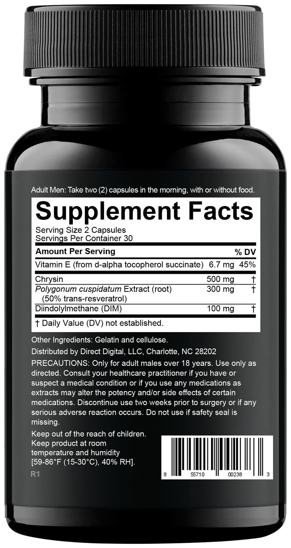 Nugenix Estro-Regulator etiqueta informativa con ingredientes y beneficios claros