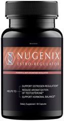 Nugenix Estro-Regulator frente del envase mostrando presentación y beneficio de control hormonal