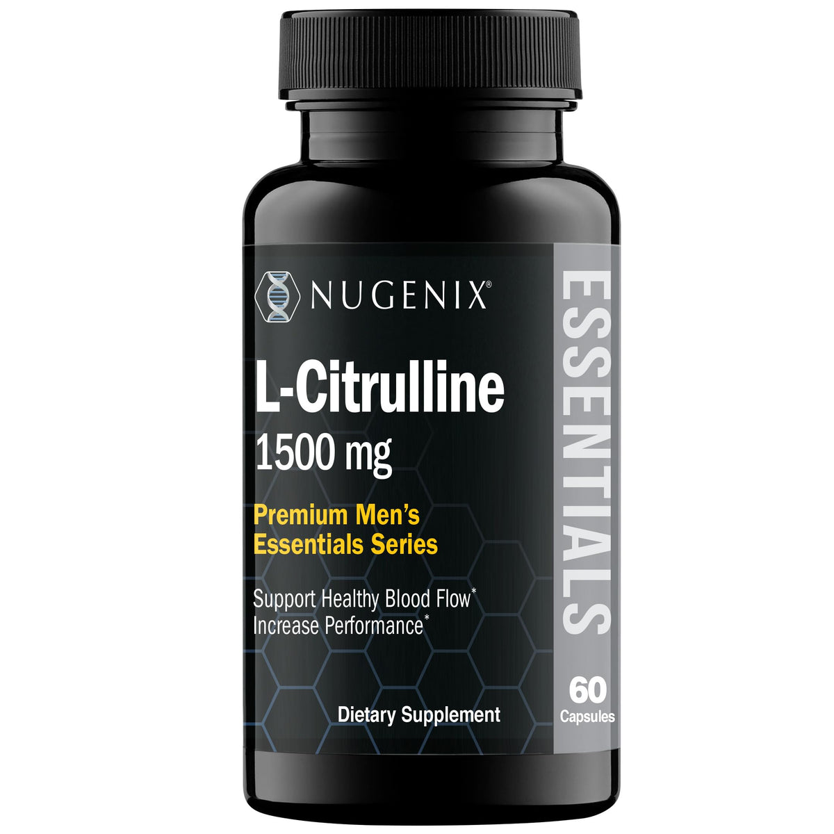 Nugenix frasco frontal mostrando diseño y dosis clara