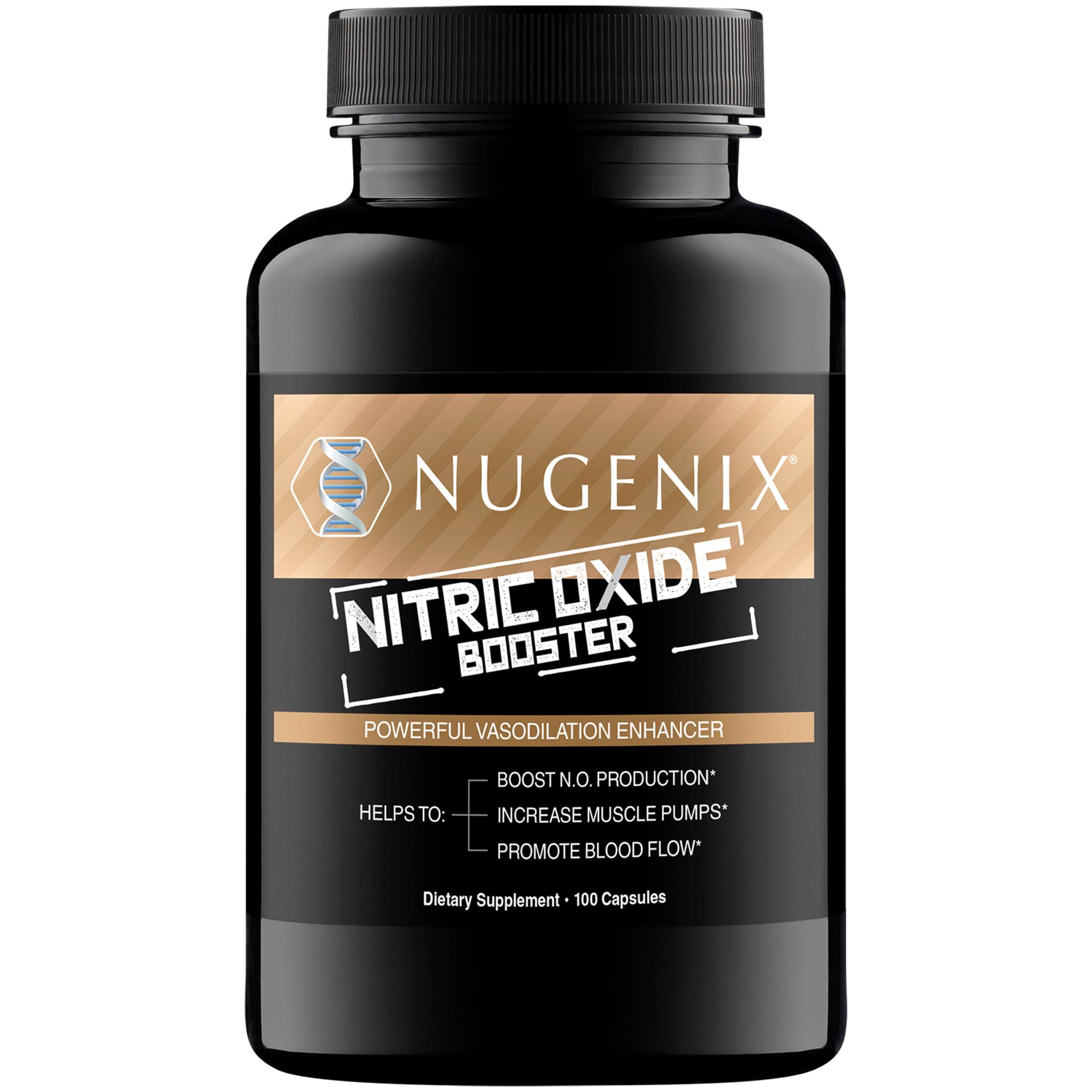 Nugenix frente del envase mostrando diseño y beneficio de rendimiento