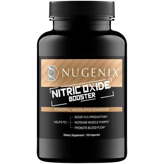 Nugenix frente del envase mostrando diseño y beneficio de rendimiento