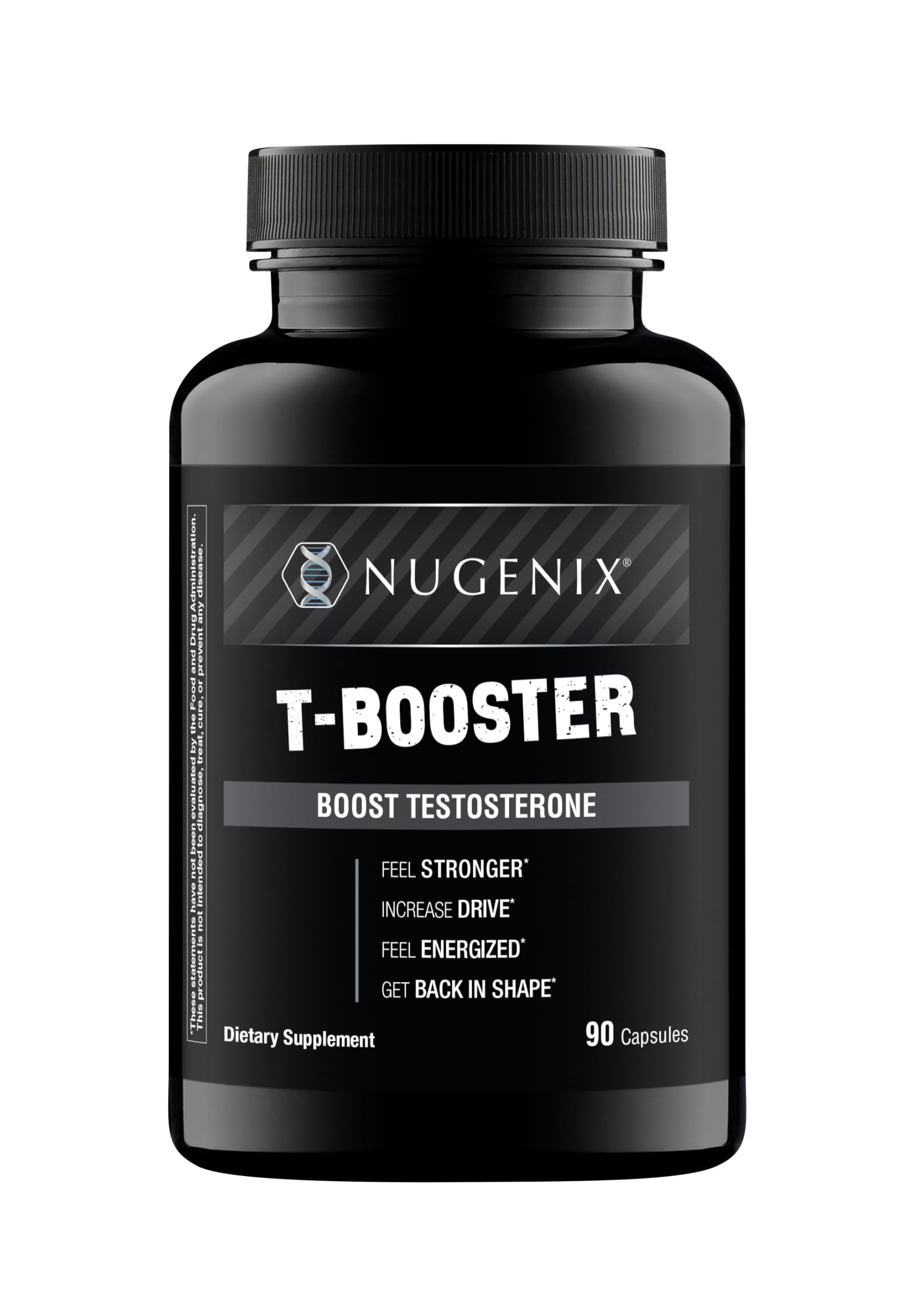 Nugenix frasco frontal mostrando presentación y 90 cápsulas para energía