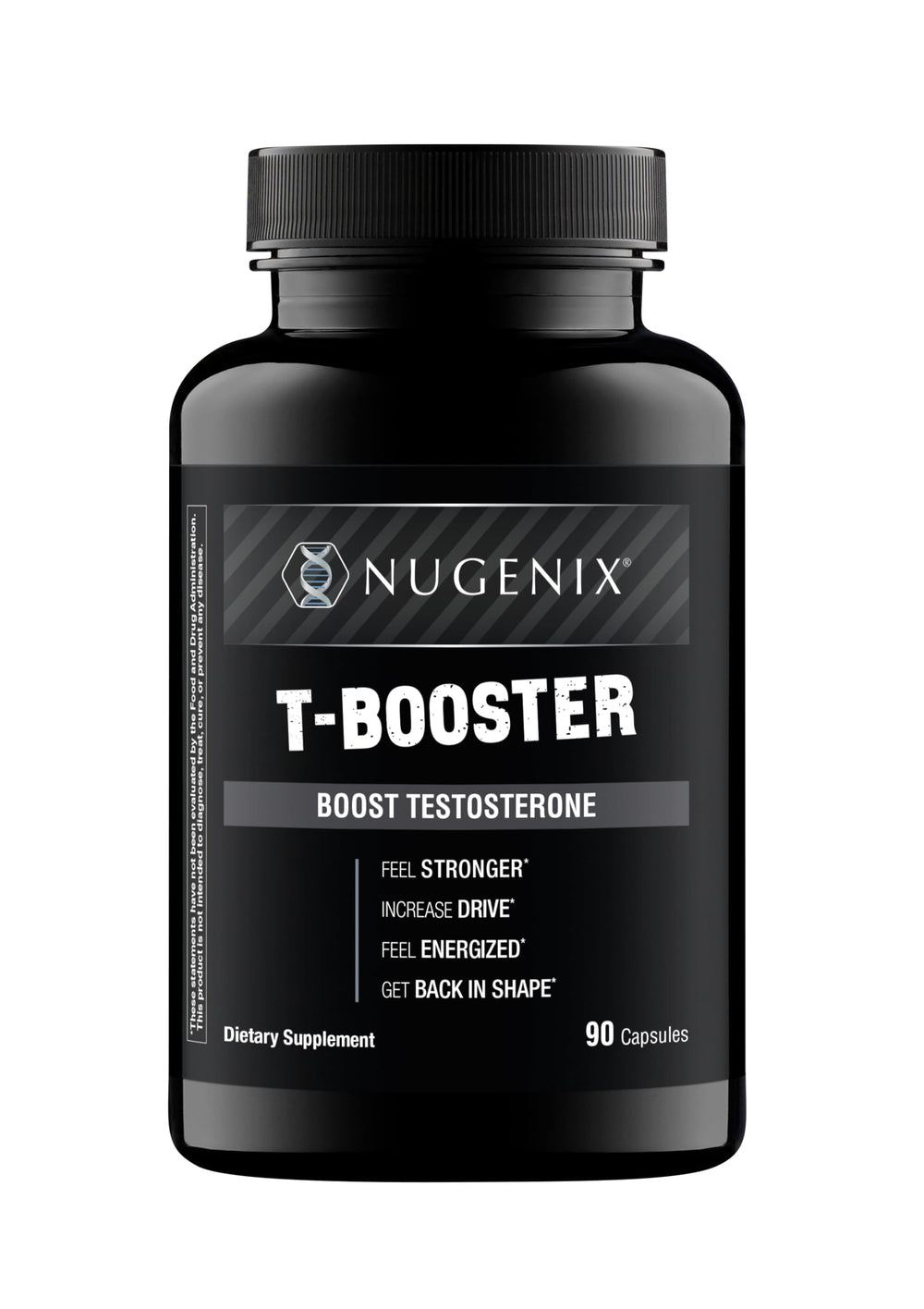 Nugenix frasco frontal mostrando presentación y 90 cápsulas para energía