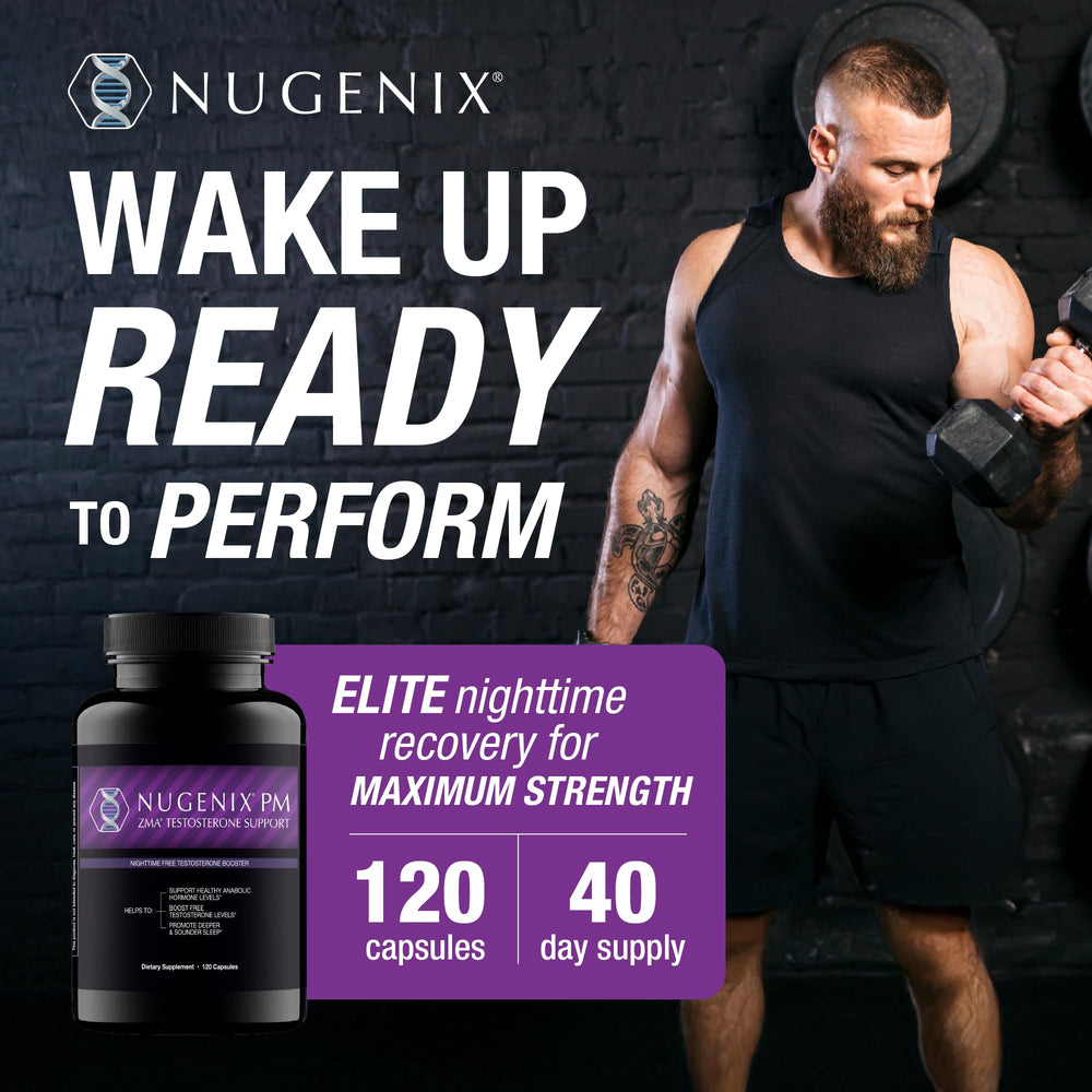 Nugenix PM ZMA cápsulas en primer plano mostrando textura y fácil ingestión