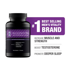 Nugenix PM ZMA etiqueta en detalle con lista de ingredientes clave