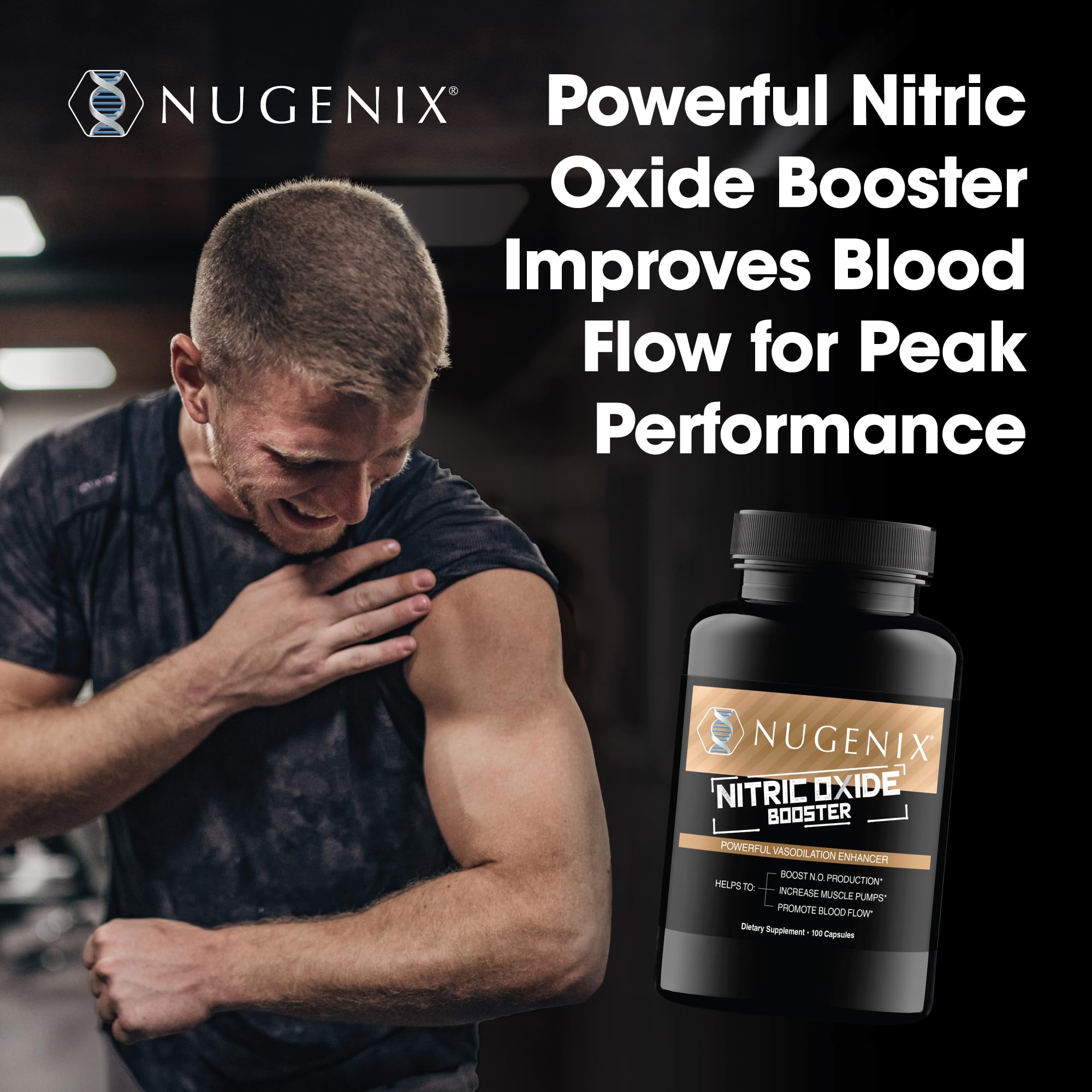 Nugenix cápsula en mano para visualizar tamaño y manejo sencillo