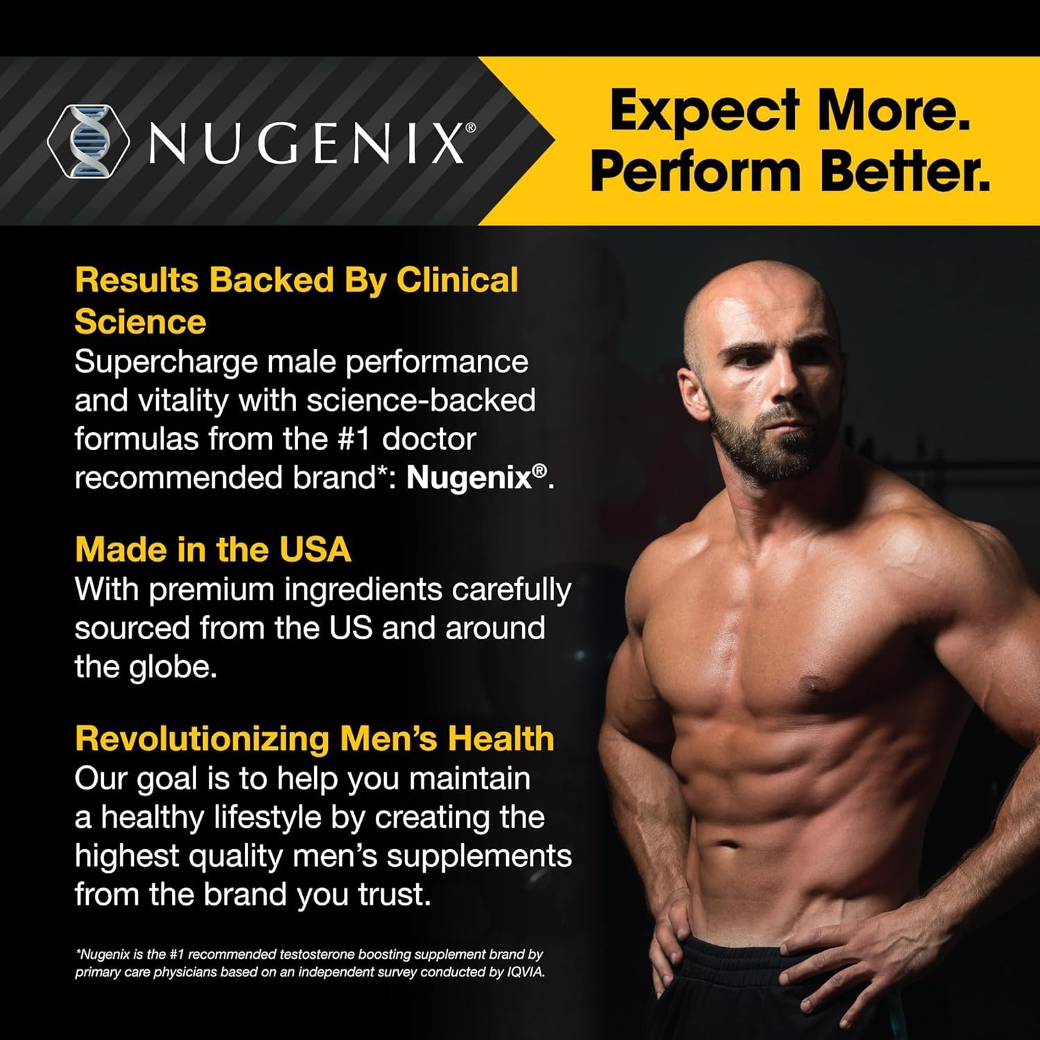 Nugenix Thermo-X junto a una mano para comparar tamaño y dosificación práctica