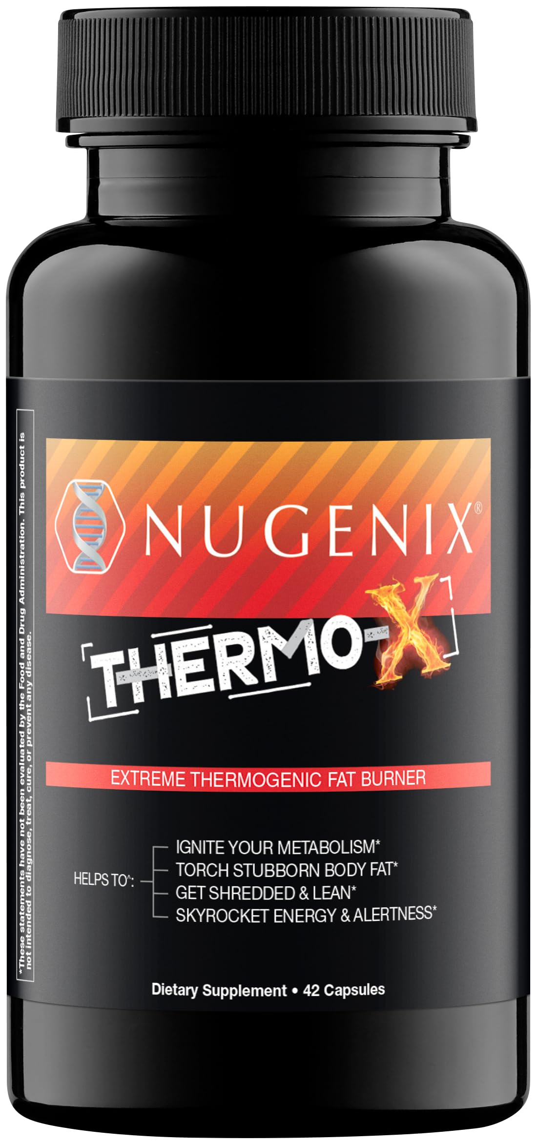 Nugenix Thermo-X vista frontal del envase mostrando etiqueta y beneficios claros