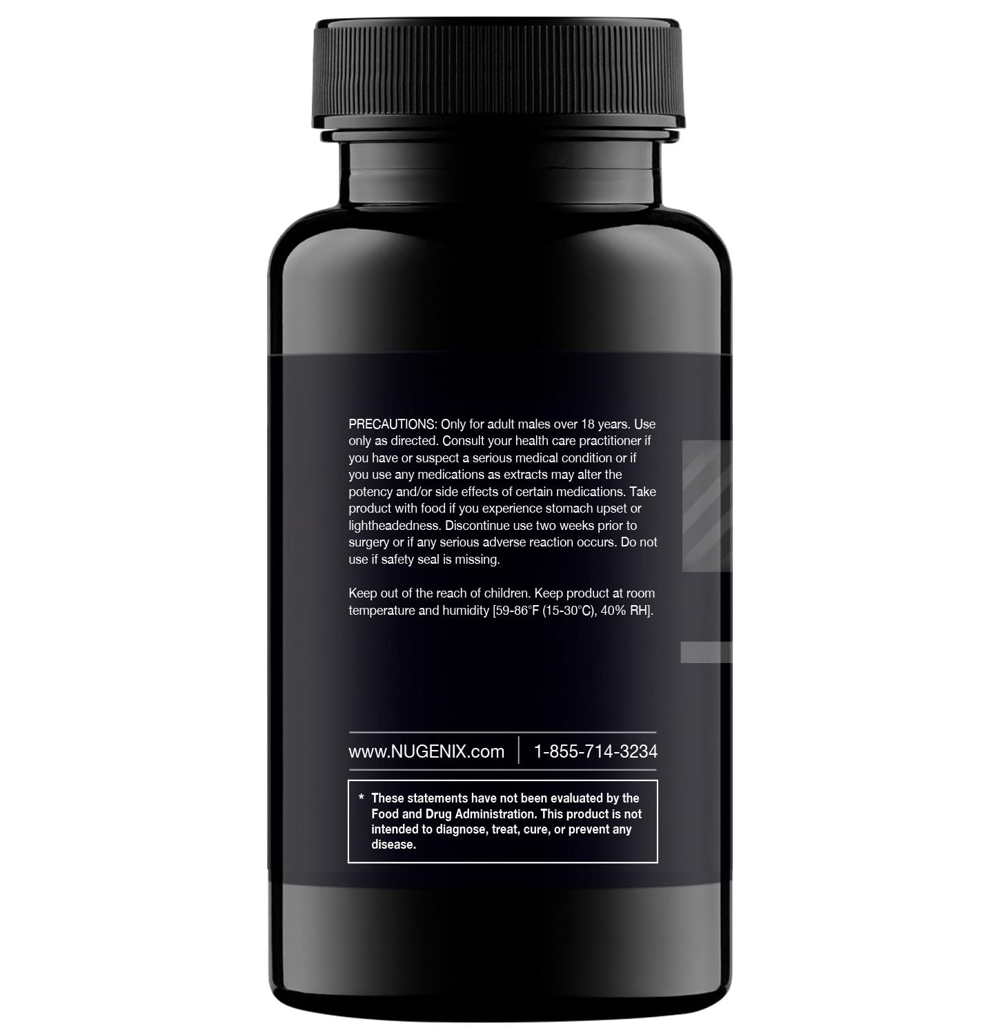 Nugenix Total-T etiqueta con ingredientes clave y beneficios visibles para el consumidor