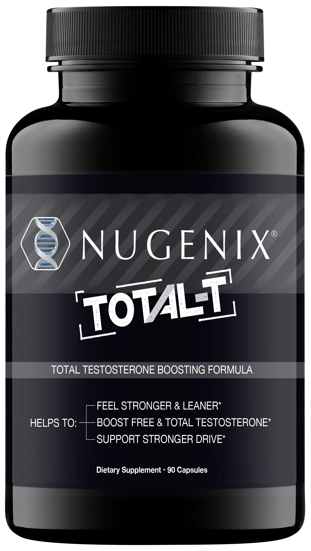 Nugenix Total-T envase frontal mostrando la marca y beneficios