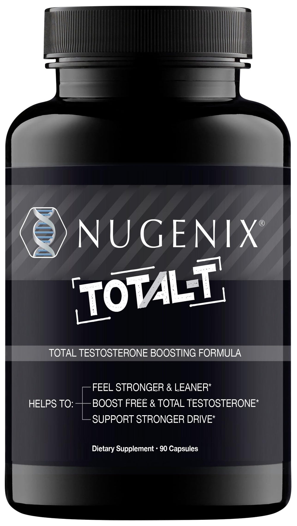 Nugenix Total-T envase frontal mostrando la marca y beneficios