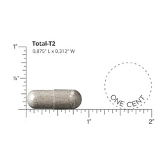 Nugenix Total-T2 junto a pesa que muestra tamaño y enfoque en fuerza