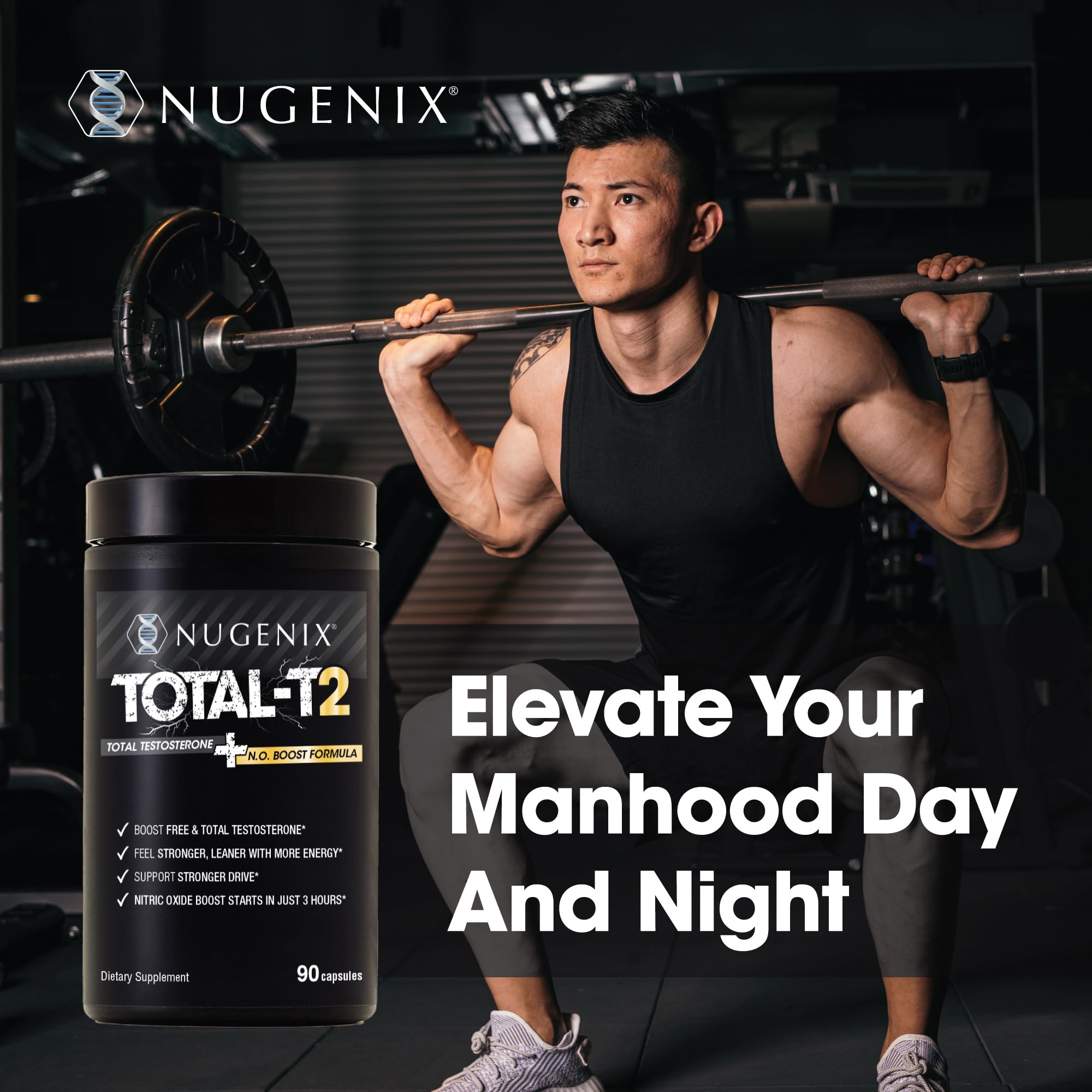 Nugenix Total-T2 en mano para comparar tamaño y facilitar decisión de compra