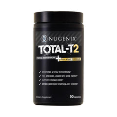 Nugenix Total-T2 frente del empaque mostrando confianza y calidad