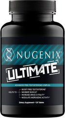 Envase Nugenix Ultimate 120 tabletas mostrando diseño y cantidad beneficios visibles