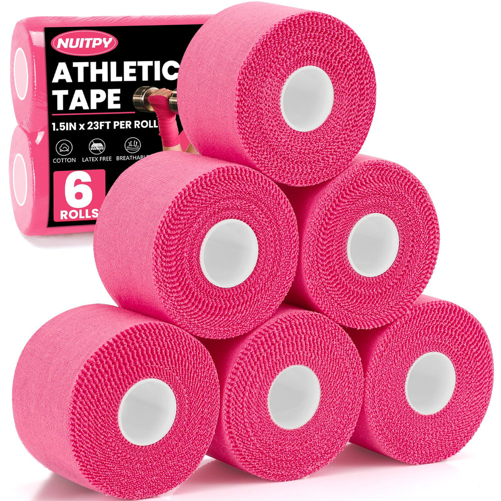 NUITPY vista frontal del pack de 6 rollos rosa con ventaja de almacenamiento