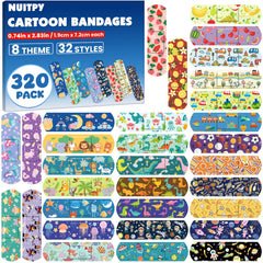 NUITPY pack frontal con 320 curitas y diseños coloridos fácil elección
