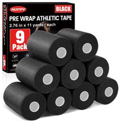 NUITPY rollo prewrap frontal mostrando tamaño y color negro, protección rápida