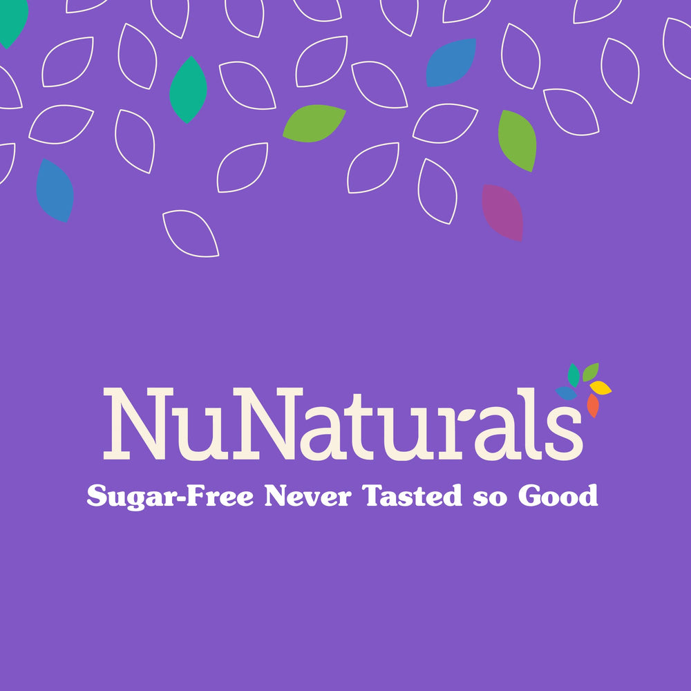 NuNaturals comparación de tamaño junto a taza, beneficio portable y compacto