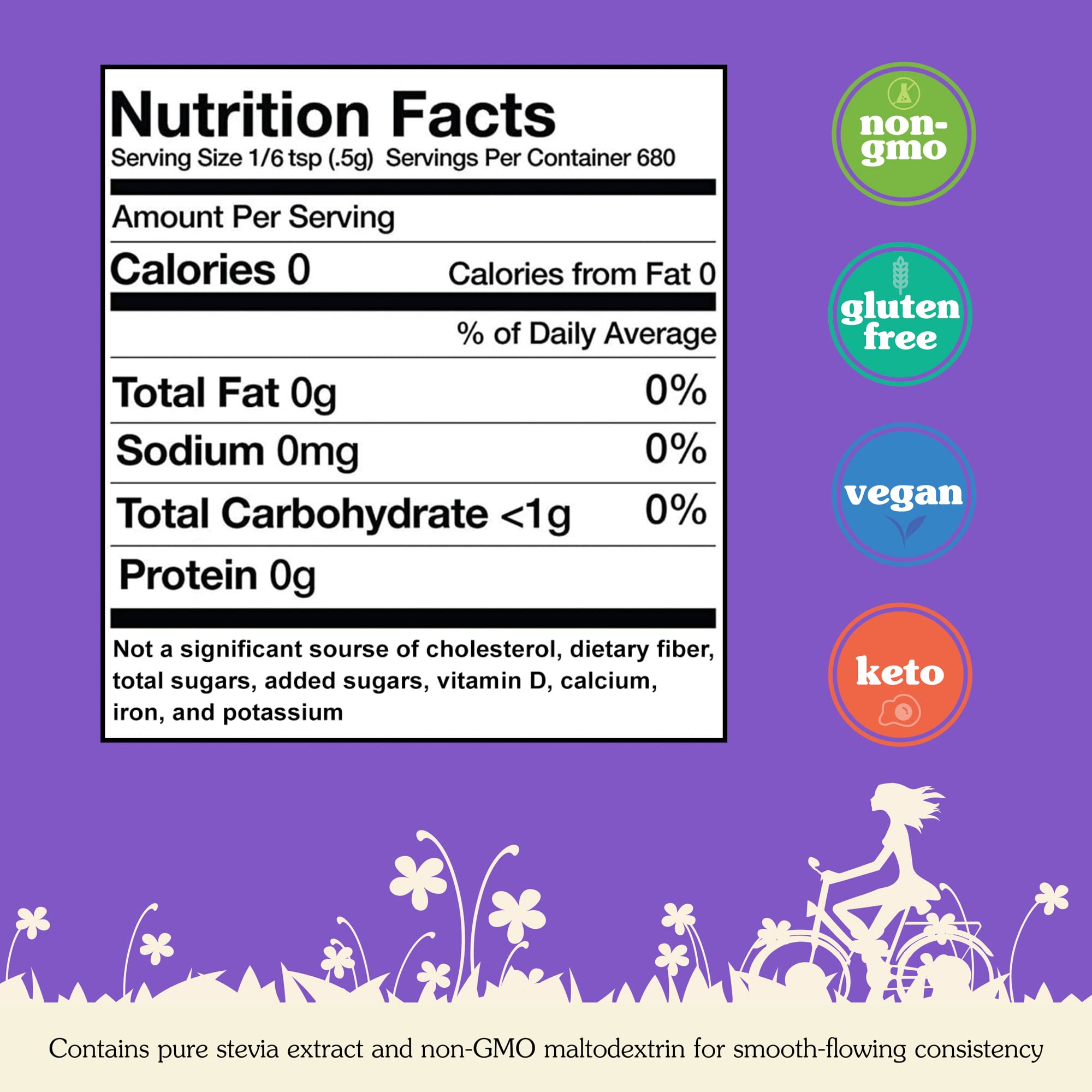 NuNaturals etiqueta nutricional visible, información clara para el consumidor