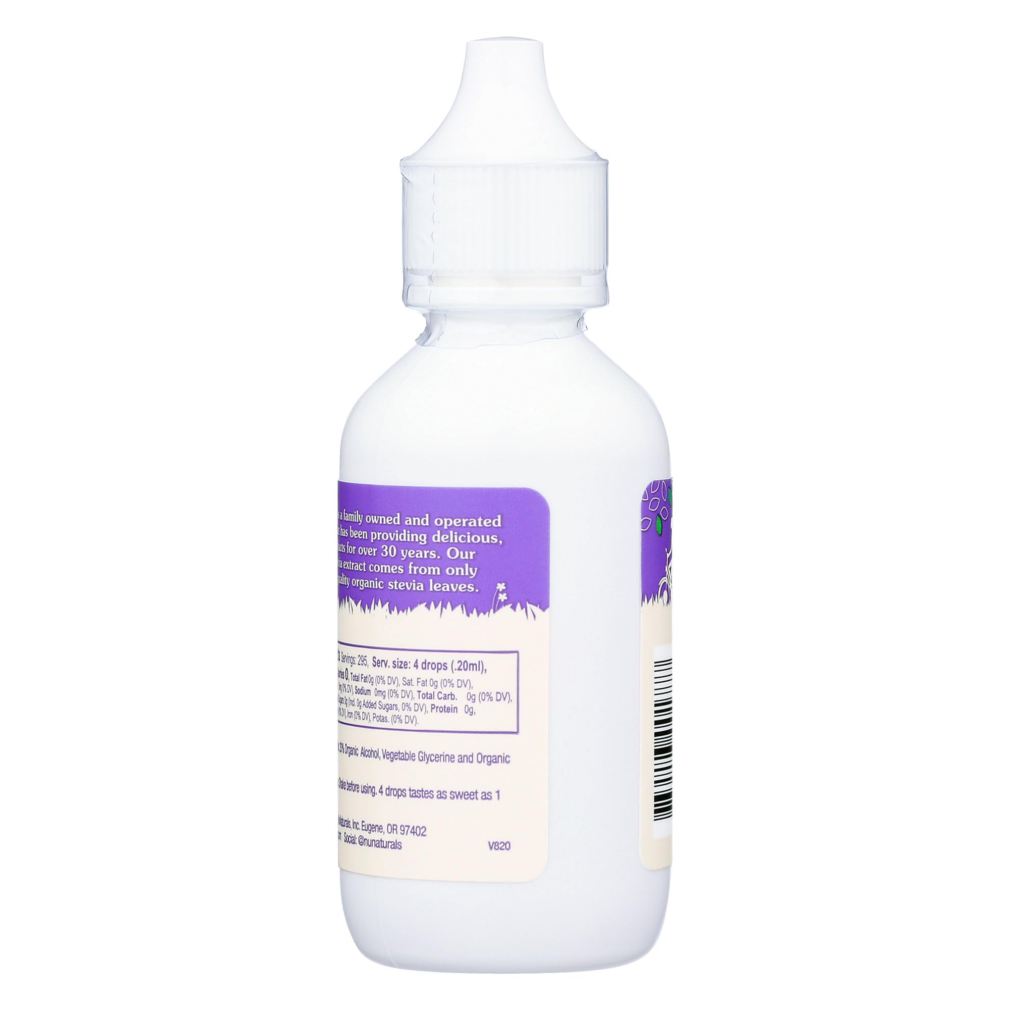 NuNaturals textura del líquido claro en gota, beneficio sin sabor añadido