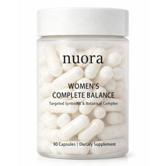 nuora frasco frontal mostrando 90 cápsulas y confianza